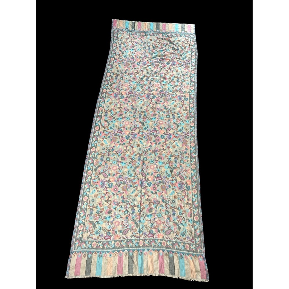 Indian Table Runner Floral Tableware Scarf Unmarked 28"x80"